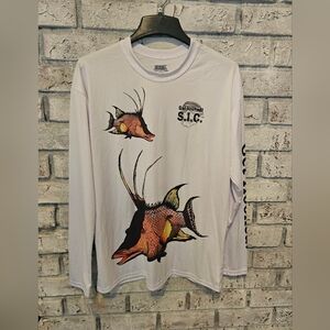 GET HOOKED S.I.C. HOGFISH L/S WHITE NEW WITH TAGS Made in the USA